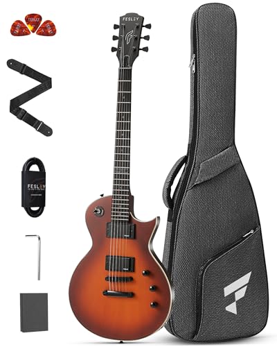 FLP350 Electric Guitar, 39" Solid Body Electric Guitar, Electric Guitar Kit with Dual Humbuckers, Mahogany Neck, Matte Finish, 22 Frets