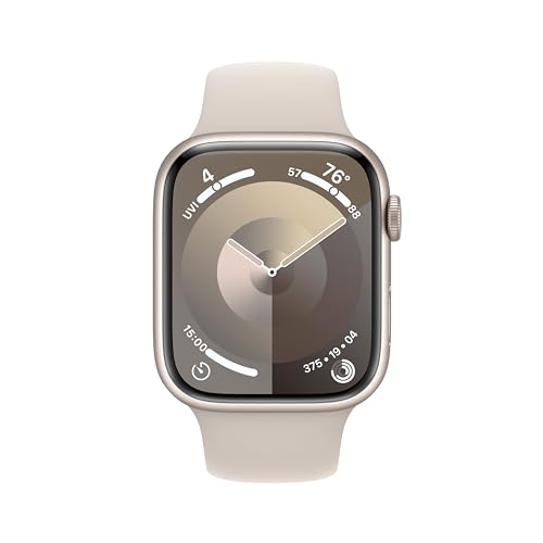 Apple Watch Series 9 [GPS 45mm] Midnight Aluminum Case with Midnight Sport Band, S/M (Renewed) - Radiant Selections