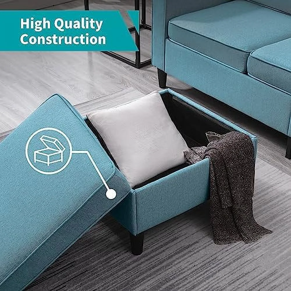 YZboomLife Convertible Sectional Sofa  L Shaped Couch with Reversible  Ottoman  Modern 3 Seat Modular Sofa for Living Room Small Space Apartment