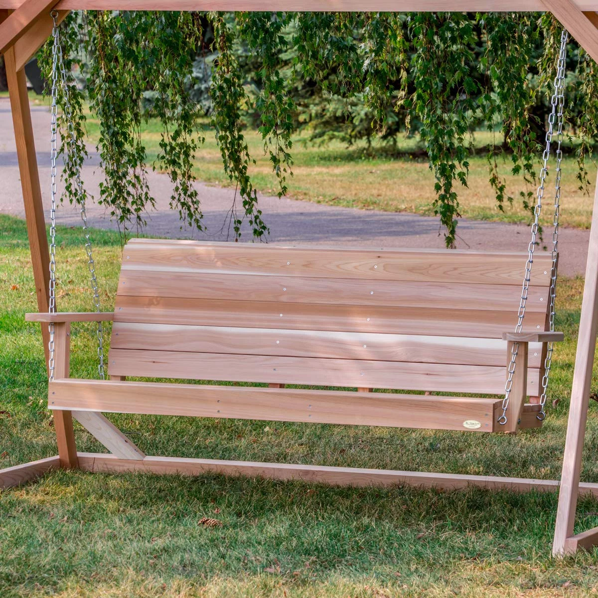 All Things Cedar PS60 Handcrafted Natural Cedar 5 Foot Wooden Porch Swing