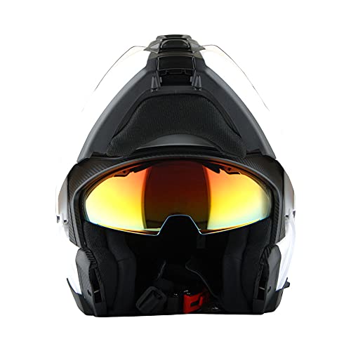 Martian Motorcycle Modular Full Face Helmet Flip up Dual Visor Sun Shield: HG362 Matt Black