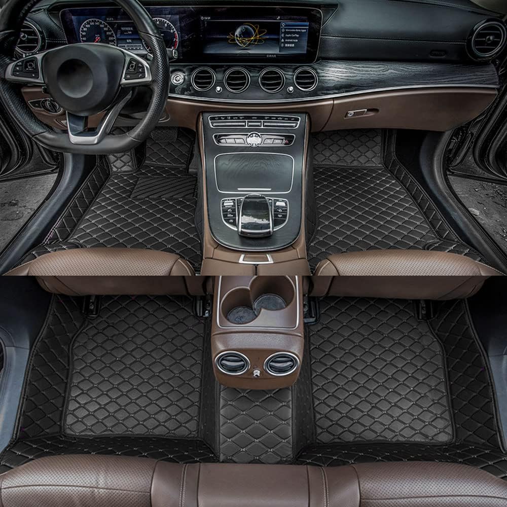 Car Floor Mats Fit for Mazda CX-9 2007-2022 Custom Making All Weather Non-Slip Leather Floor Liners ( Select: for CX-9 5Seats 2016-2019/Black )