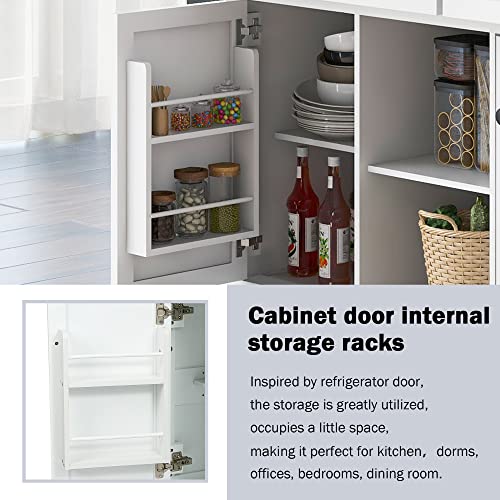 Rolling Kitchen Island with Drop Leaf & Power Outlet, Large Kitchen Islands Cart on Wheels