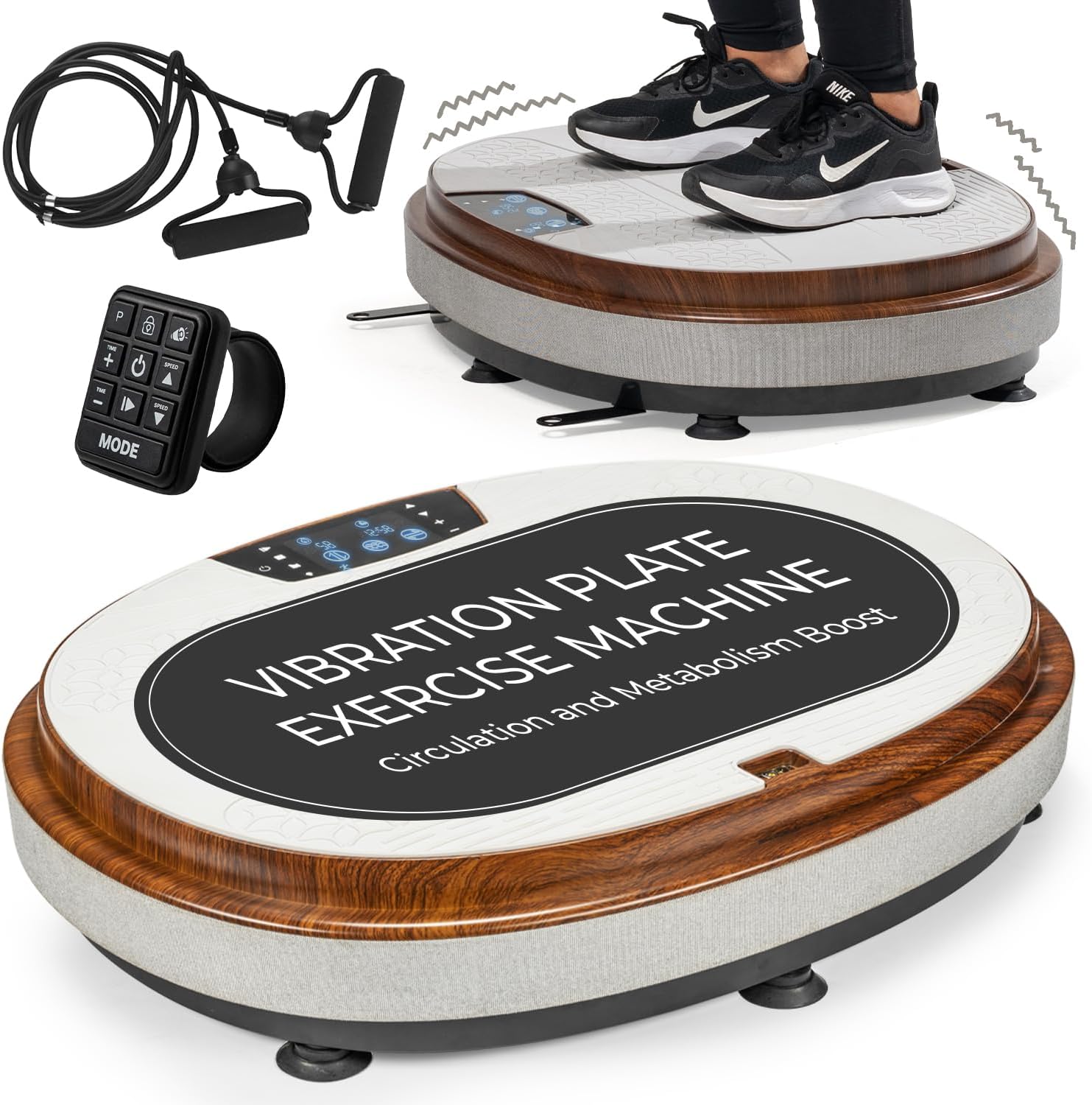 LifePro RelaxaVibe Vibration Plate Exercise Machine - Vibration Platform for Circulation & Metabolism Boost - Elegant Living-Room Vibration Machine