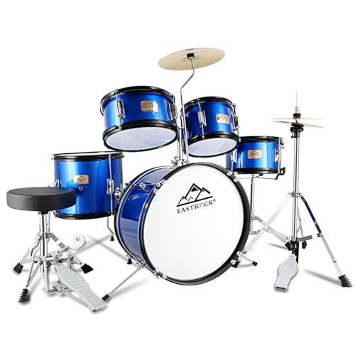 EASTROCK Kids Drum Set, 5-Piece 16 Inches Junior Drum Sets for Kids, Drummer, Beginner Youth Drumset for 7-12 Years Old with Throne,Cymbal,Pedal