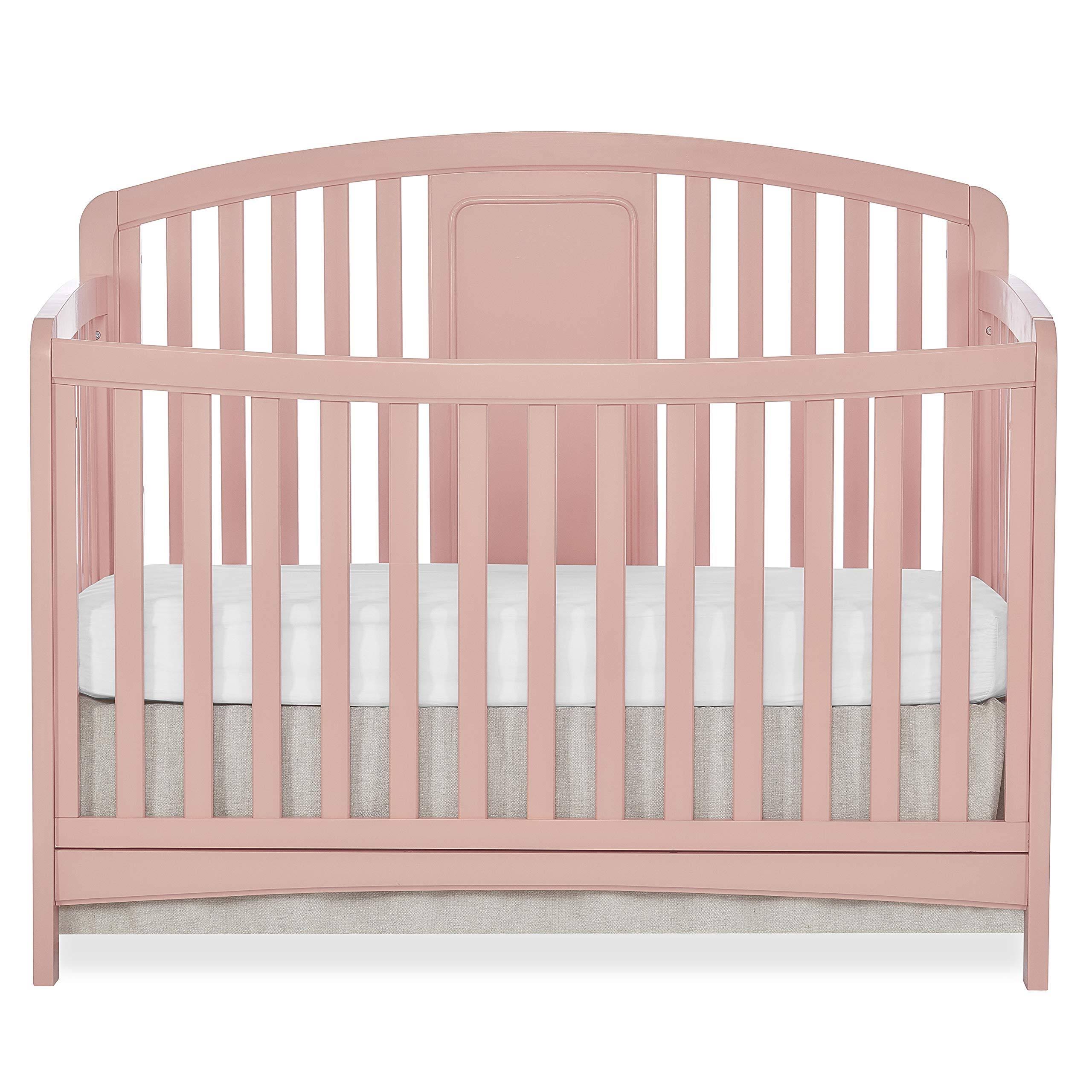 Sweetpea Baby Arc 4-in-1 Convertible Crib in Dusty Pink