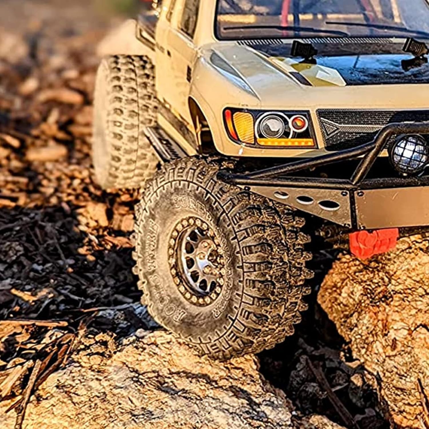INJORA 1.9 Crawler Tires 4.7 Inch Outer Diameter Tires for Axial SCX10 90047 SCX10 III AXI03007 Redcat Gen8 TRX-4,4PCS
