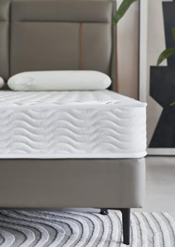 Oliver & Smith Queen Mattress - 6 Inch Hybrid Queen Size Mattress with Pocketed Coil Springs with High Density & Comfort Cold Foam - Eco-Friendly
