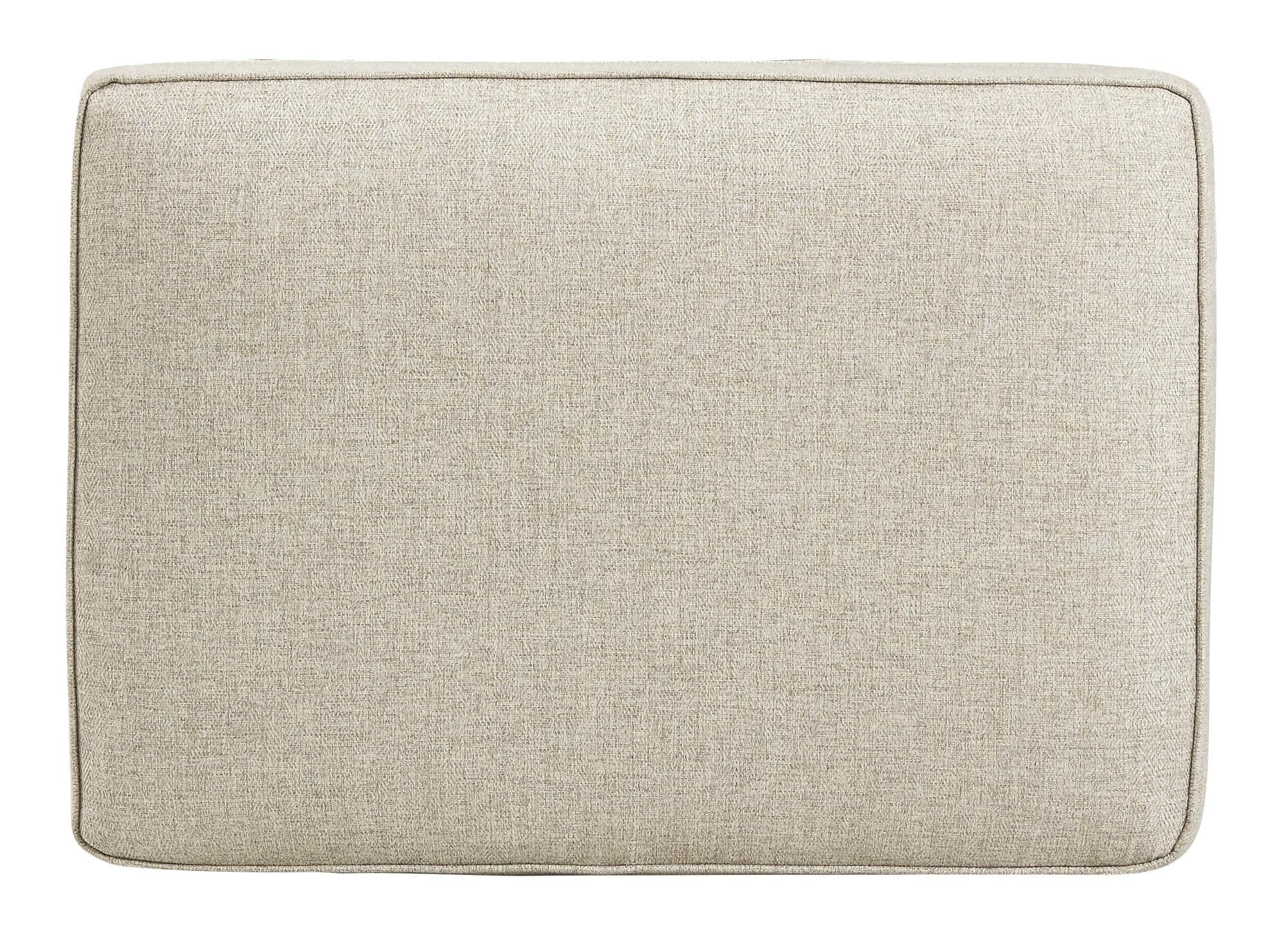 Nailhead Trim Fabric Upholstered Wooden Frame Ottoman Light Gray- Saltoro Sherpi