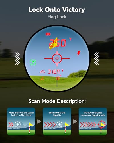 REDTIGER OLED Range Finder Golf with Slope, 1200 Yards Laser Rangefinder Golfing, 7X Magnification Range Finder Golf Magnetic