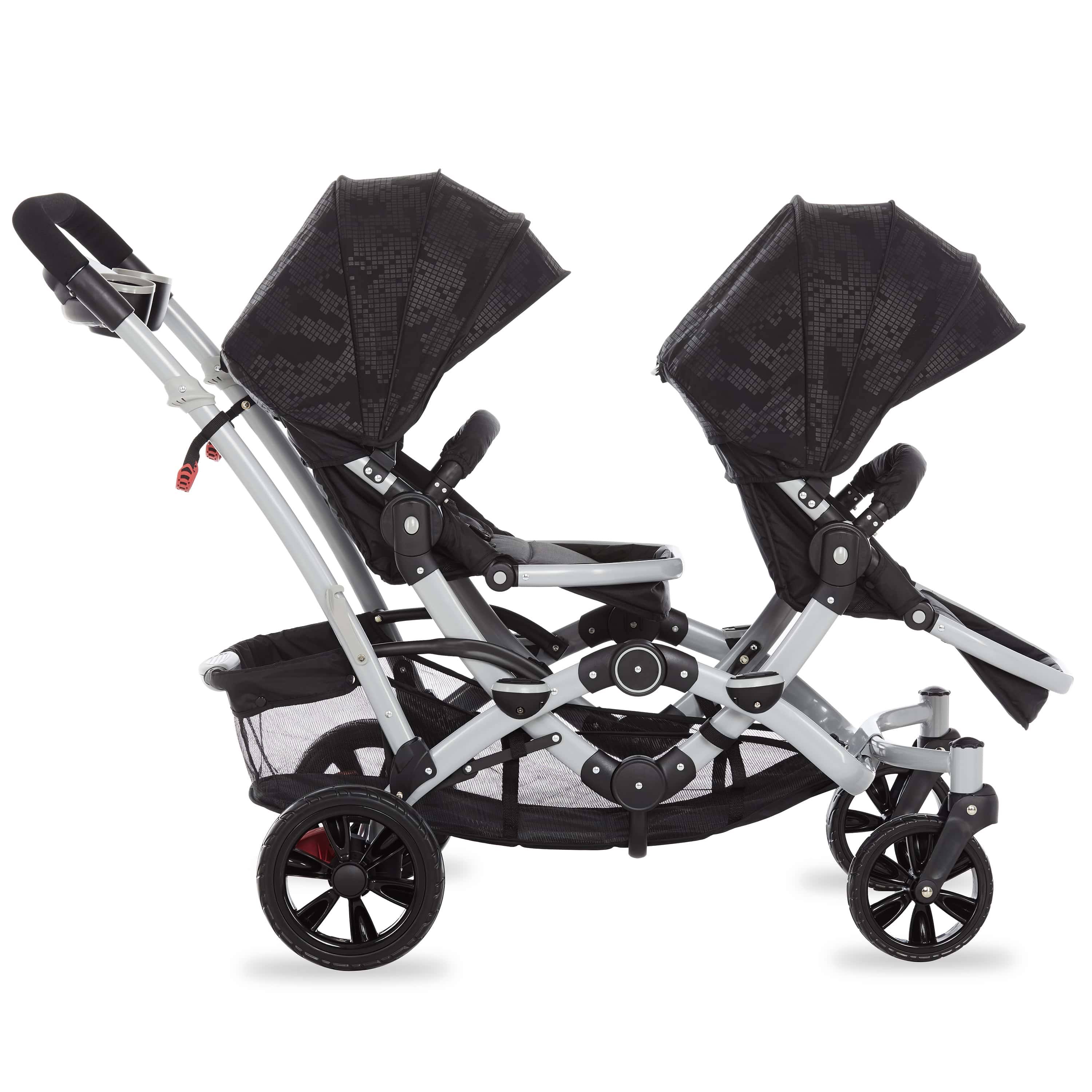 Dream on Me Track Tandem Stroller - Face to Face Edition Black