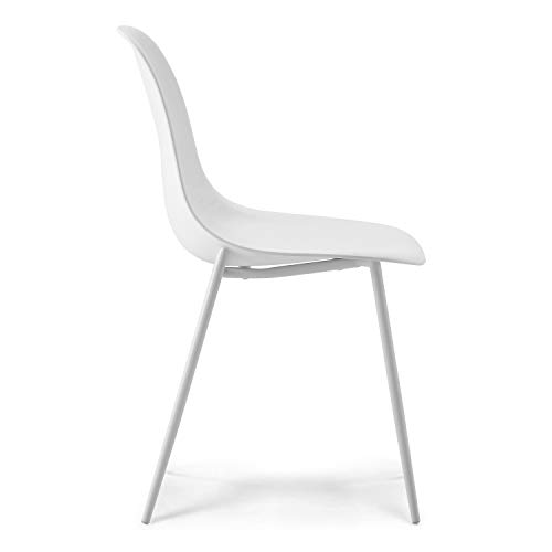 POLY & BARK Isla Modern Kitchen Chairs Set of 4 - Plastic Dining Chair with Metal Legs