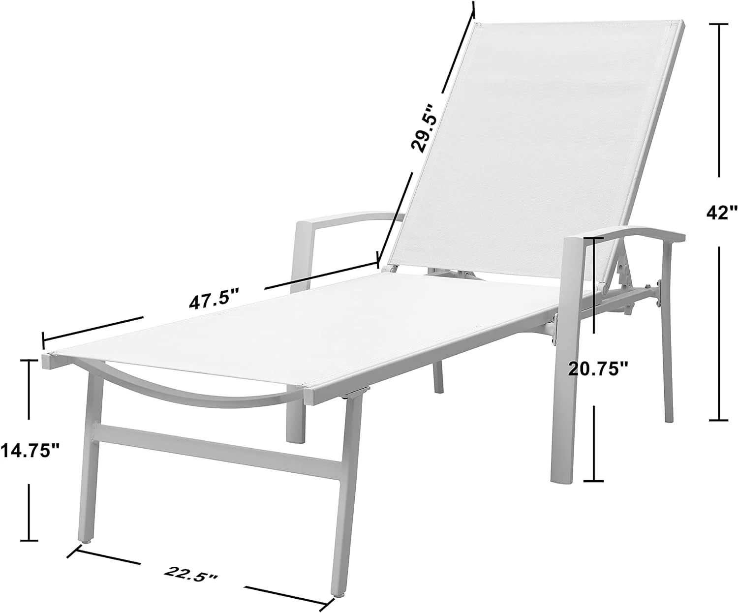 Set Of 2 Outdoor Patio Chaise Lounge Chair Adjustable Reclining Folding Pool Lounge,Folding Chaise Lounge Chairs For Poolside, Deck, Backyard