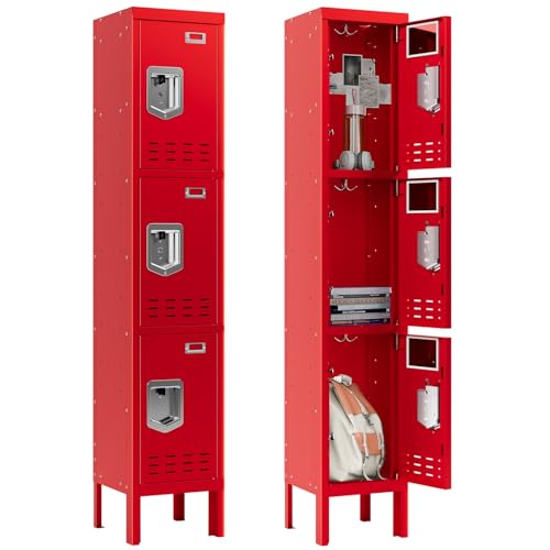 Metal Cabinet Home Office Storage,Lockers,Lockable Employees Metal Locker with Door,54" Height Steel Locker,Lockable Steel Locker for Gym,School,Home