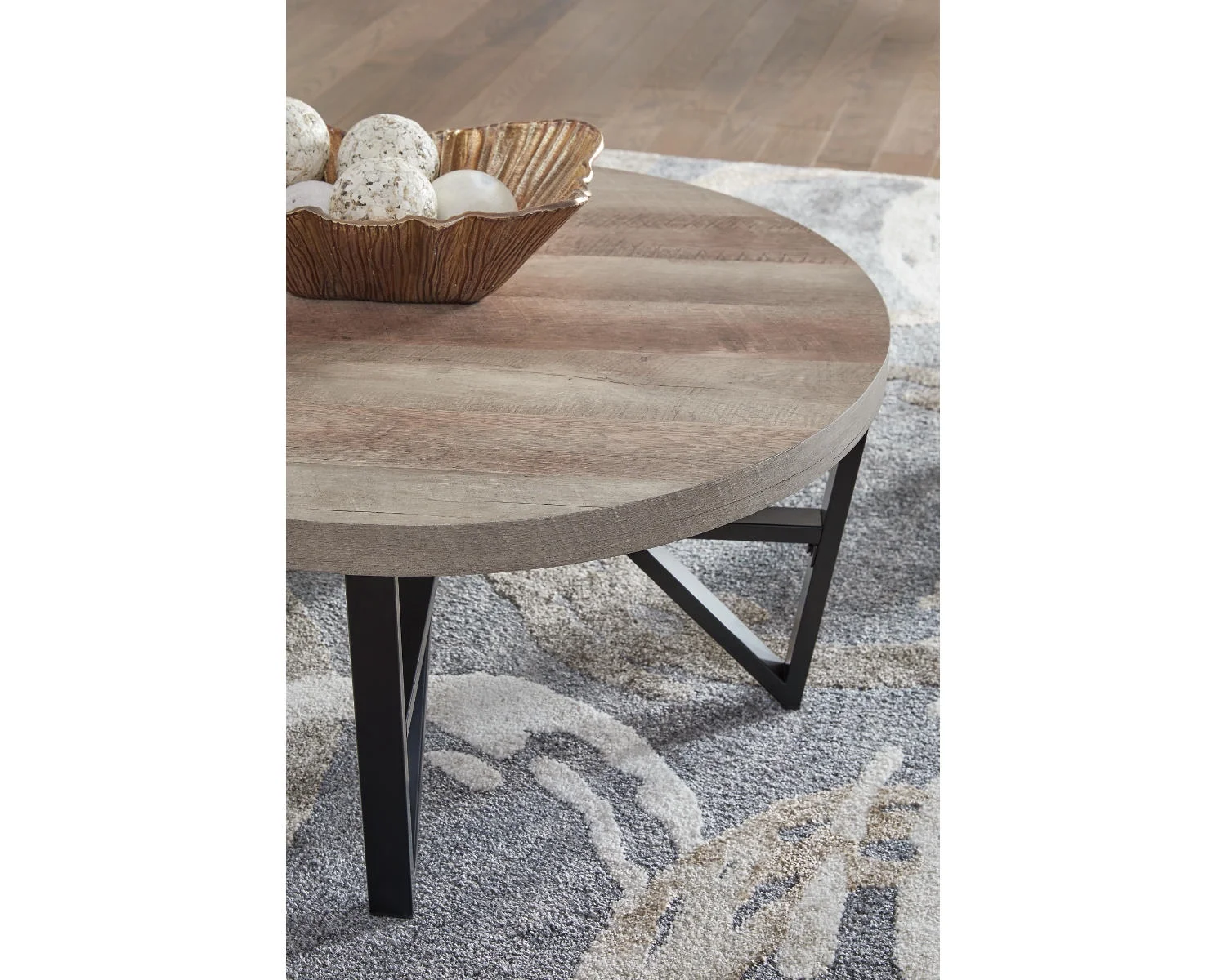Signature Design by Ashley Deanlee Table (Set of 3), Grayish Brown & Black