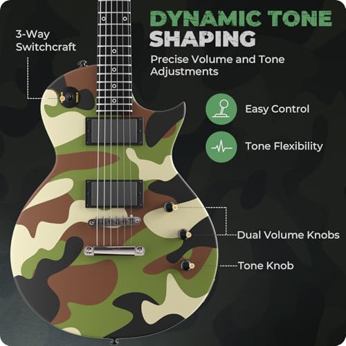 Fesley 39" LP Electric Guitar Kit: Full Size Solid Body Electric Guitars for Beginners with Humbucker Pickups,Poplar Body,Mahogany Neck,22 Frets