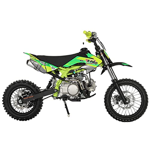X-PRO Bolt 125 Dirt Bike with Automatic Transmission, Electric Start, Big 14"/12" Tires! (Blue)