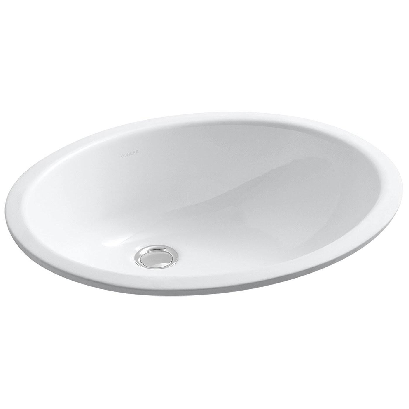 Kohler Caxton White Undermount Oval Bathroom Sink with Overflow