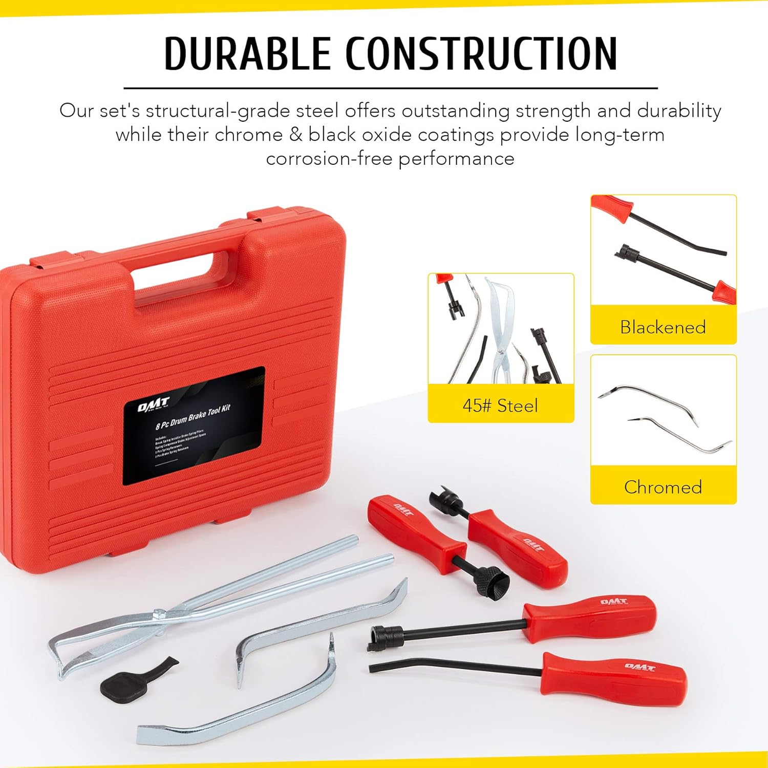 30pc Brake Tool Kit, 8pc Drum Brake Tool Kit and 22pc Brake Caliper Compression Tool, Drum Brake Tool for Drum Brake Repair and Adjustment