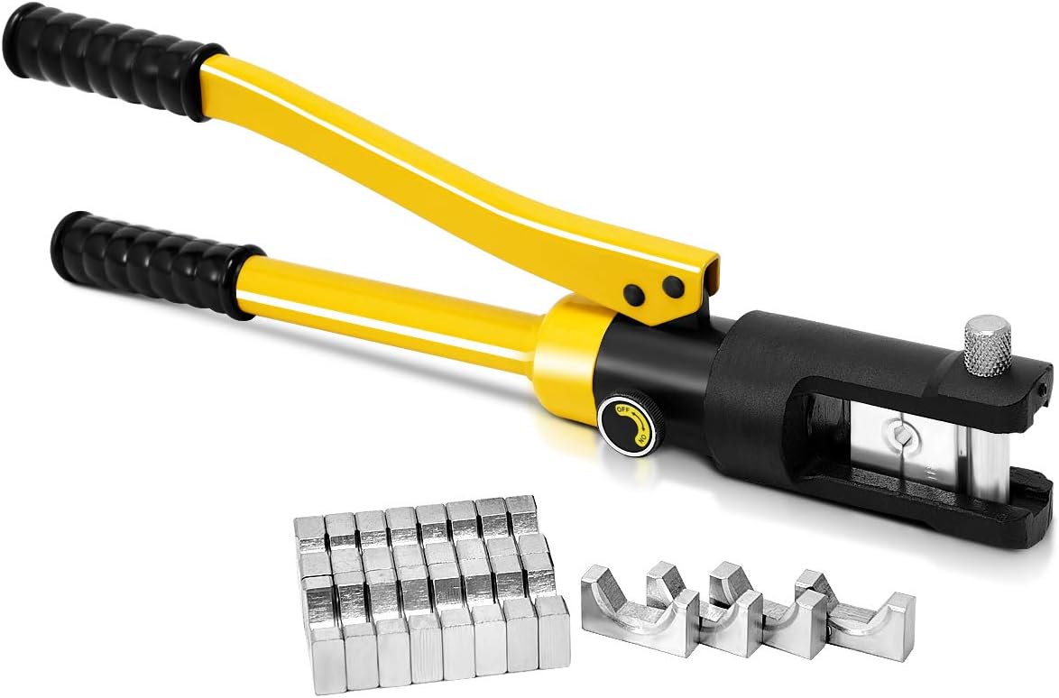 Goplus 16 Ton Hydraulic Wire Crimper Battery Cable Lug Terminal Crimping Tool w/ 11 Dies Pack of 2