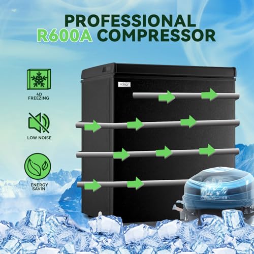 Chest Freezer Small Deep Freezers WANAI 3.5 Cubic Feet Mini Freezer White Free-Standing Top Door Freezer Removable Storage Basket Compact 7