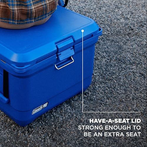 Coleman Pro 55qt Wheeled Ultra-Light Premium Hard Cooler, Extra-Thick Insulation Keeps Ice up to 5 Days, 92-Can Capacity, Heavy-Duty Wheels