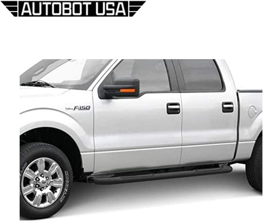 Autobotusa 4 Oval Black Side Step Nerf Bars Running Boards Compatible For 04-08 F150 Regular/Standard Cab
