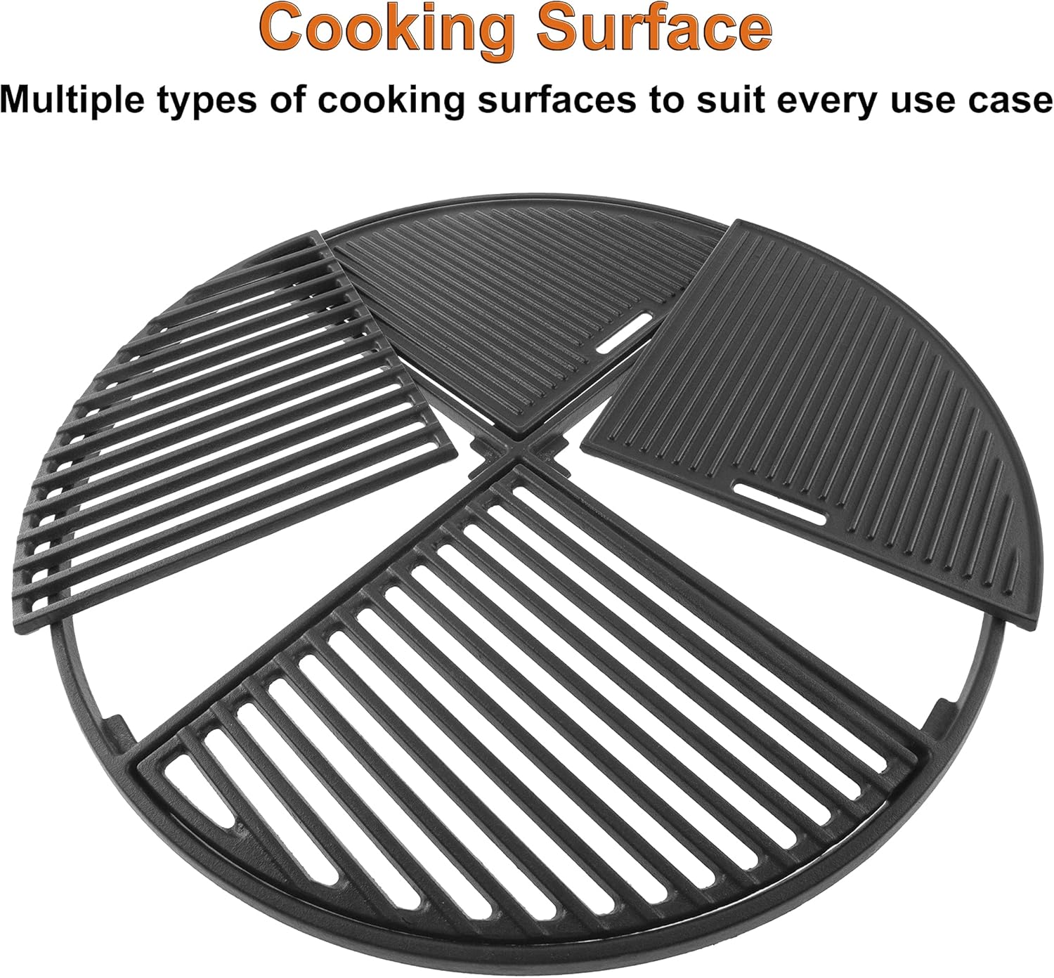 21.5” Cast Iron Grill Grate for Weber Original Kettle Premium 22 Charcoal Grill and Smokers, Replacement for Weber 22 Performer Premium Grill