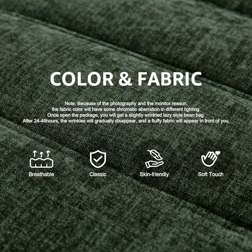 Bean Bag Chairs for Adults Giant Bean Bag Chair Memory Foam BeanBag Chair Big Bean Bag Sofa with Filler Faux Fur Fireside Beanbags Lazy Sofa for