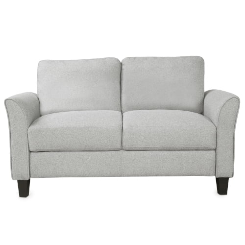 Living Room Furniture Set Loveseat Sofa and 3-Seat Sofa Couches Linen Fabric Upholstered Sofa Set, Light Gray