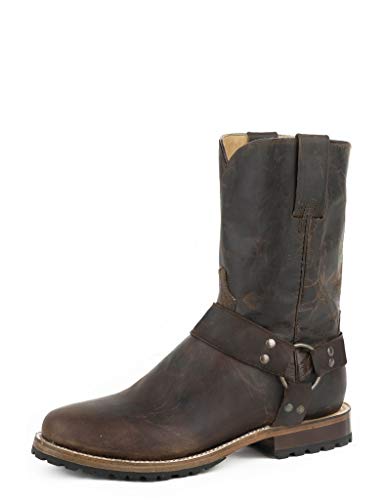 Stetson Men's Puncher Harness Oily Goat Moto Boot Round Toe - 12-020-7608-0770 Br