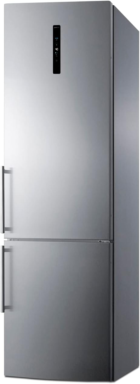 Summit Appliance FFBF181ES2 24" Wide Bottom Freezer Refrigerator, Stainless Steel Door, ENERGY STAR Certified, Digital thermostats, Made in Europe