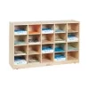 ECR4Kids 20 Cubby Mobile Tray Storage Cabinet, 4x5, Classroom Furniture, Natural