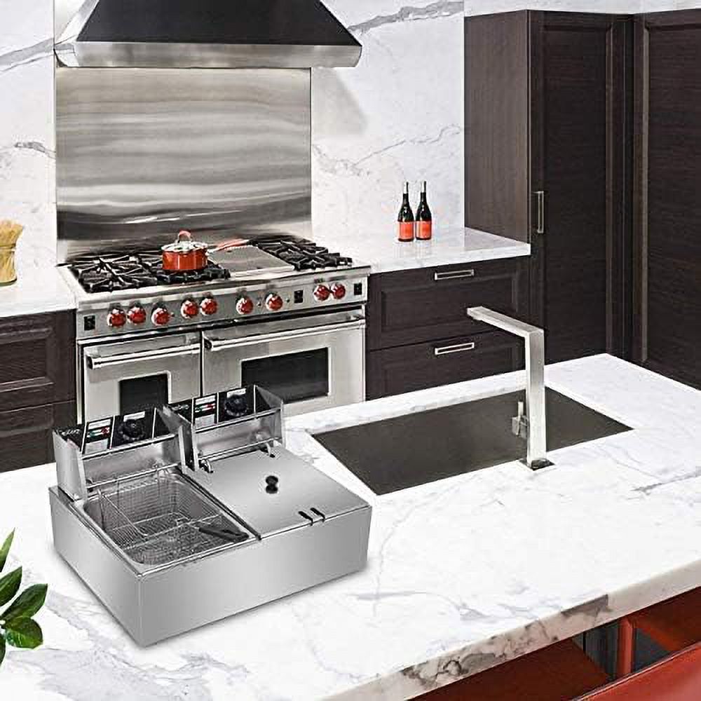 5000W Deep Fryer, 12L Electric Dual Deep Fryer