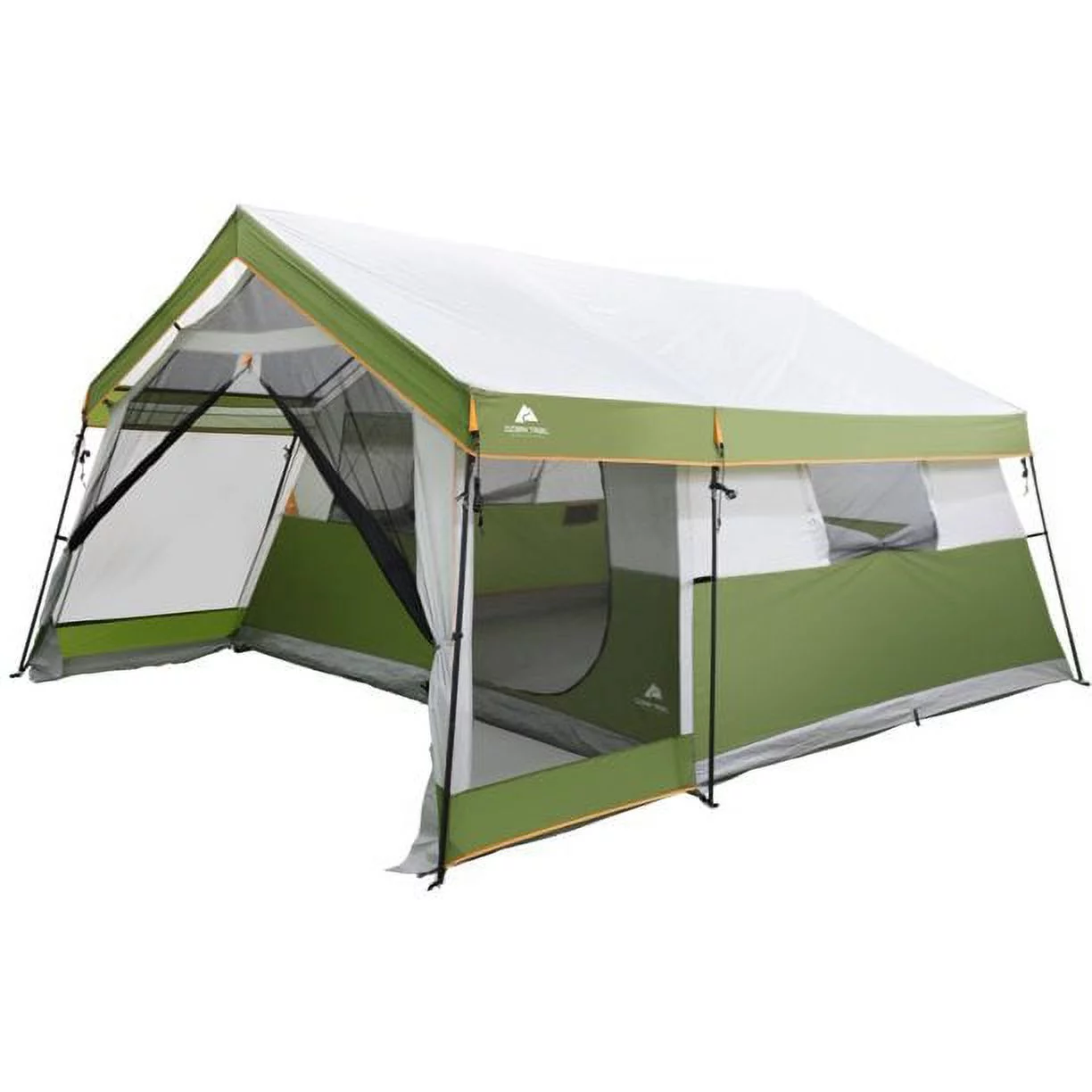 Ozark Trail 8-Person Family Cabin Tent 1 Room with Screen Porch, Green, Dimensions: 12'x11'x7', 45.86 lbs.