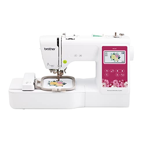 Brother PE545 Embroidery Machine, Wireless LAN Connected, 135 Built-in Designs, 4" x 4" Hoop Area, Large 3.7" LCD Touchscreen, USB Port