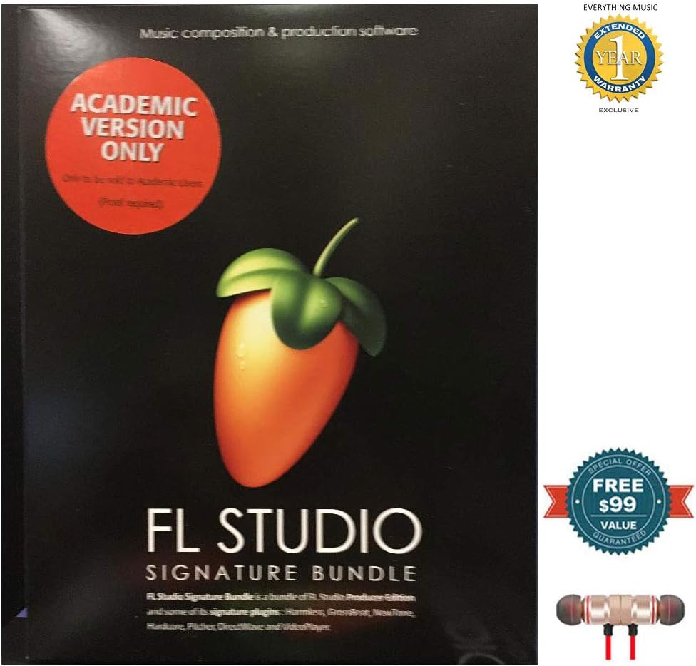 Fl Studio 20 Signature Edition Academic Student/Teacher Boxed includes Free Wireless Earbuds