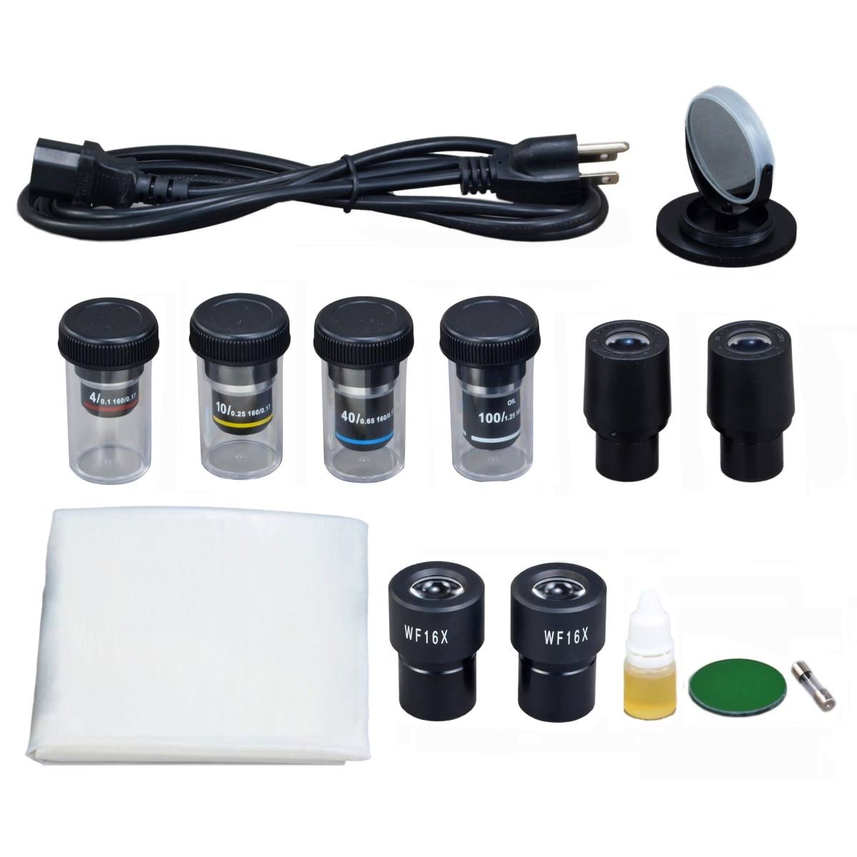 OMAX 40X-1600X Compound Binocular Biological Microscope with Replaceable LED Light