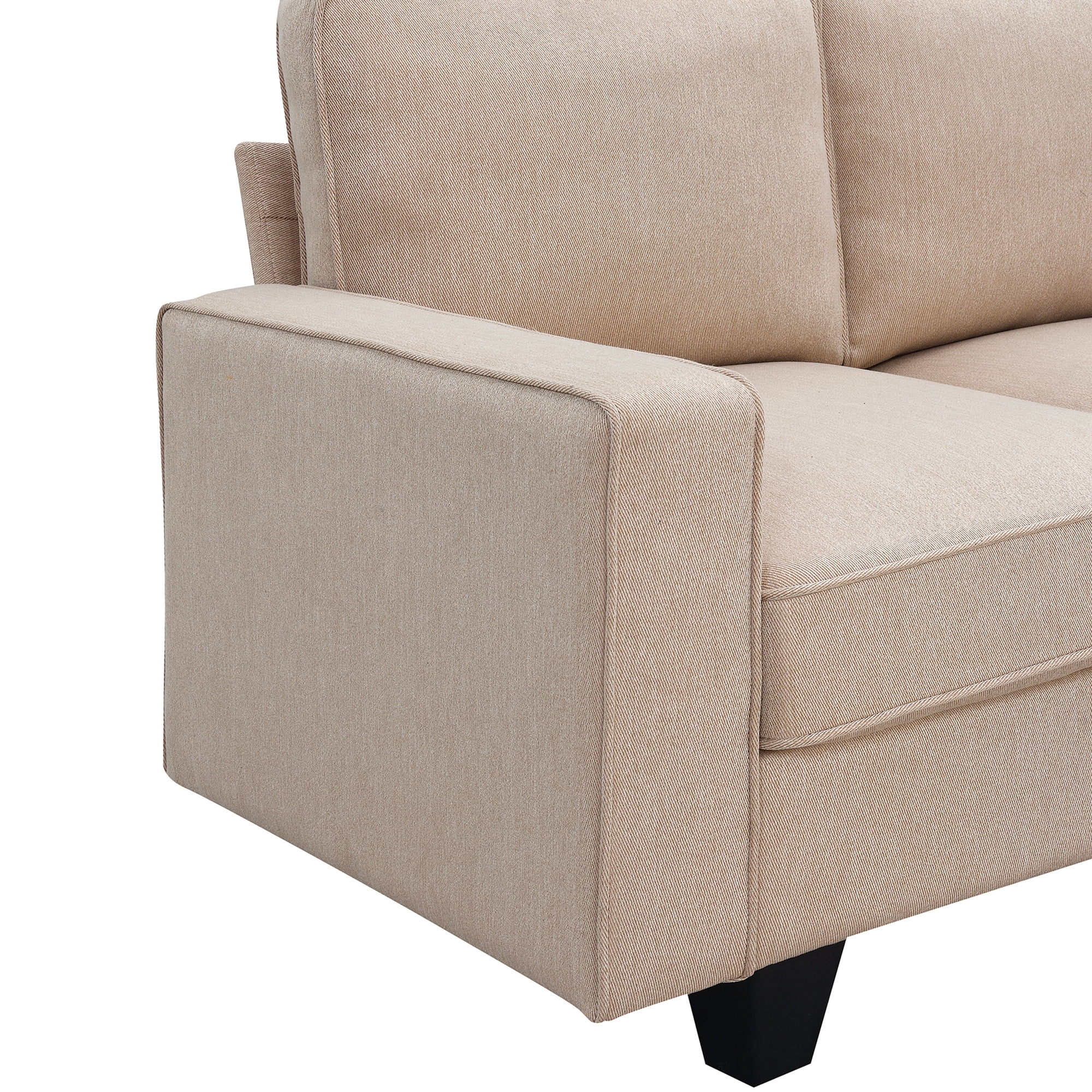 Modern L Shaped Sectional Sofa, 7 Seater Linen Modular Couch with Chaise Lounge and Convertible Ottoman for Living Room Office - Radiant Selections