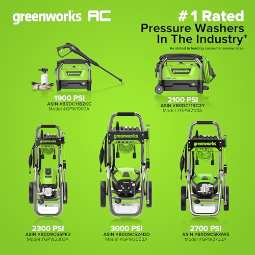 Greenworks 2000 PSI 1.2 GPM Pressure Washer (Open Frame GPW2003) GPW2003