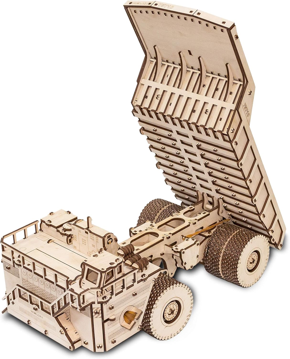 EWA Eco-Wood-Art Models 3D Puzzle for Adults and Teens - Mechanical BELAZ 75710 - Model with Rubber Band Engine - DIY Craft Set
