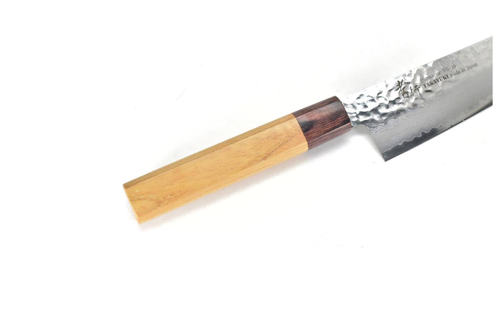 Sakai Takayuki VG10 33 Layer Damascus Gyuto Japanese Knife 210mm Keyaki (Japanese Elm) Handle