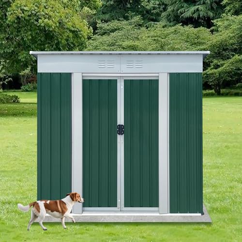 Aidek Outdoor Storage Shed, 5x3 FT Metal Garden Shed with Lockable Sliding Door & Vents