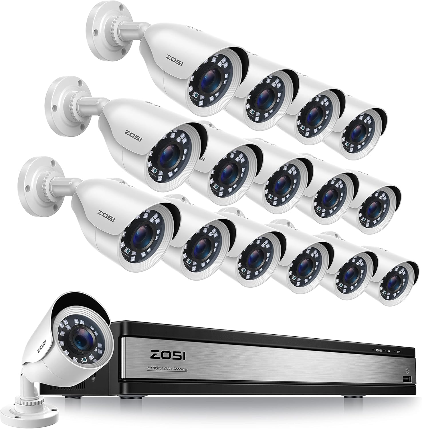 ZOSI H.265+ 1080p 16 Channel Security Camera System