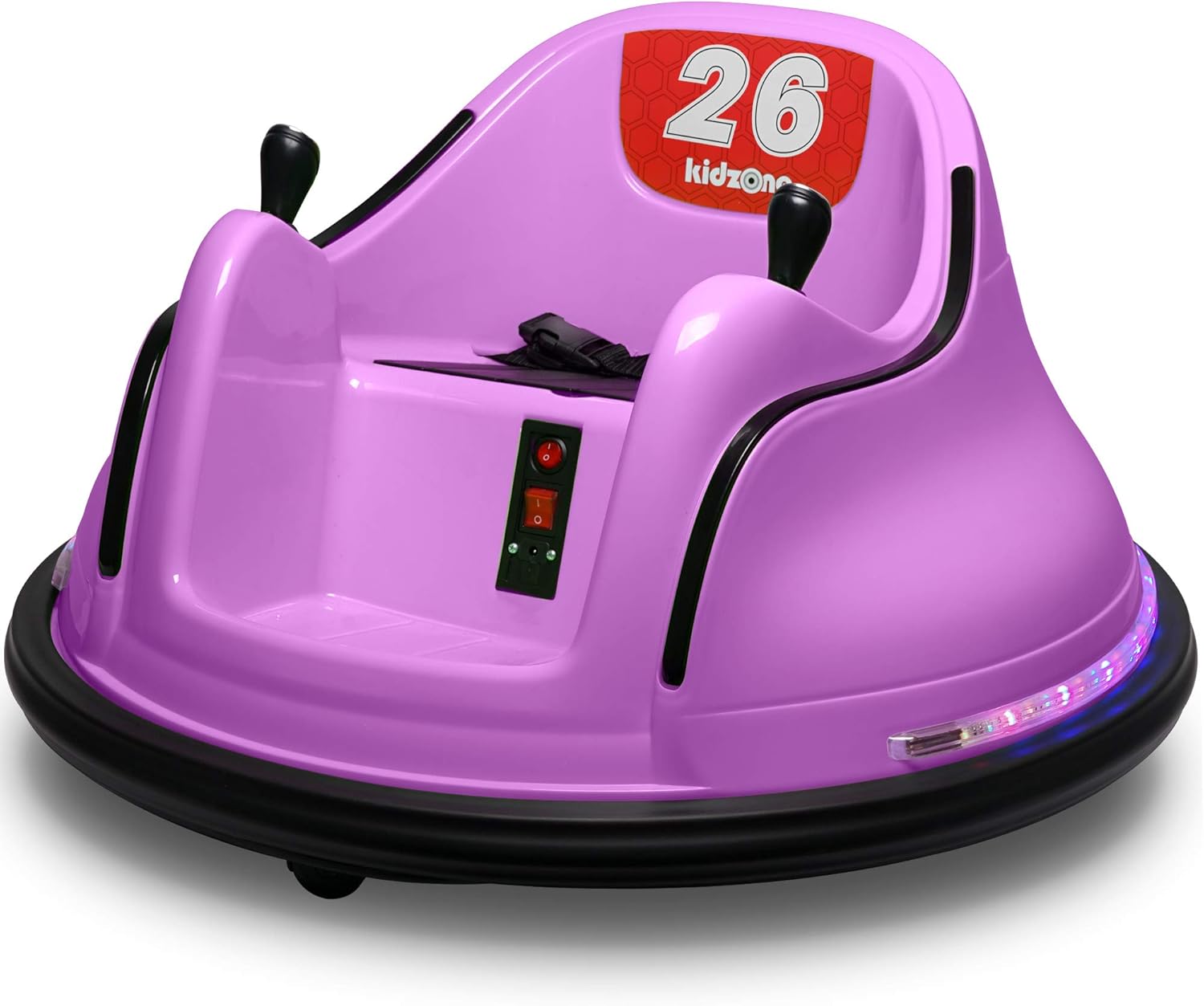 Kidzone DIY Sticker Race Car 6V Kids Toy Electric Ride On Bumper Car Vehicle with Remote Control, LED Lights & 360 Degree Spin, 2 Driving Modes