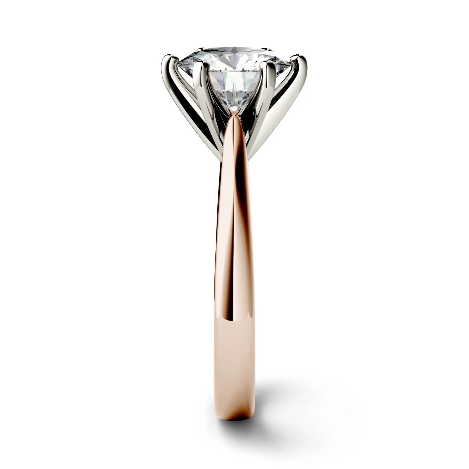 14K Rose Gold Moissanite by Charles & Colvard Round Solitaire Engagement Ring 1.90 DEW