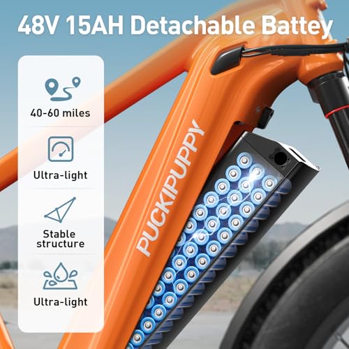 Electric Bike for Adults with 960W(Peak), 26" Fat Tire Electric Mountain Bike，48V 15AH Removable Battery Ebike