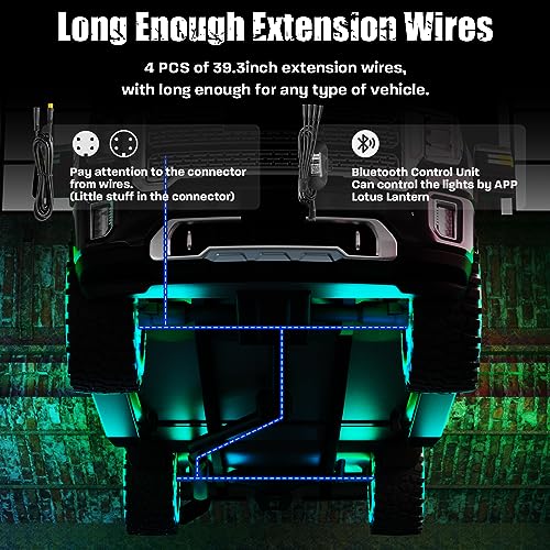 SUNPIE Wheel Lights for Truck - Universal 14.5’’ RGB Rim Light for Car/SUV