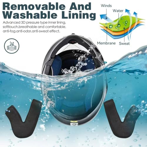 Motorcycle Bluetooth Modular Helmet, DOT Approved Flip Up Full Face Motorcycle Dual Visor Helmet, with Dual Speakers and Microphone