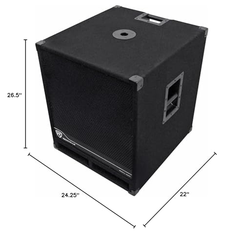 Rockville RBG15S 1600w Active Powered PA Subwoofer w/DSP + Limiter Pro/DJ, 15 inch, Black